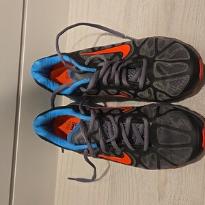 Nike Air Max Running Shoes - Women's Size 6.5- Gray, Neon Red, Blue EUC